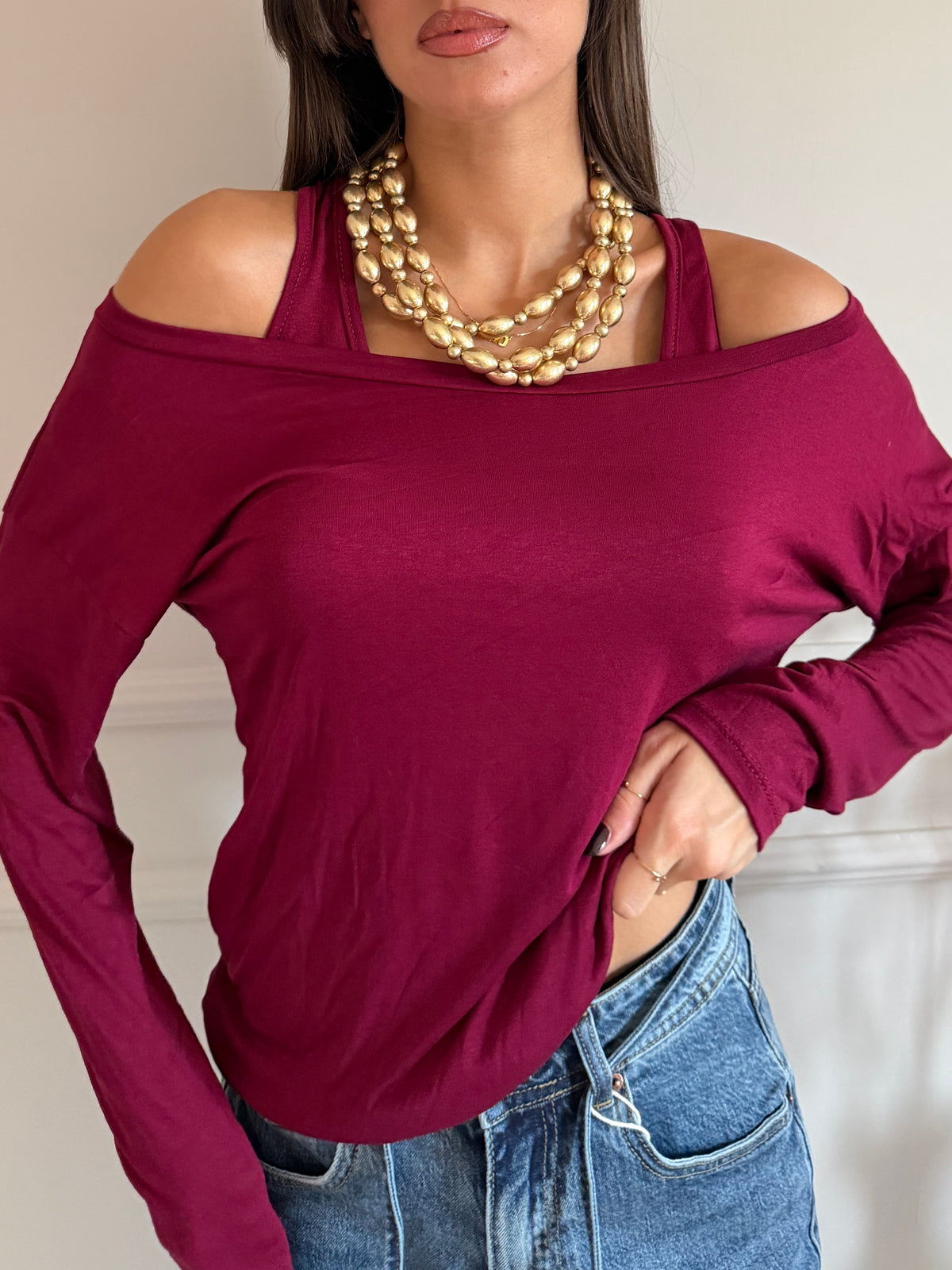 Maglia con Scollo Ampio con canotta