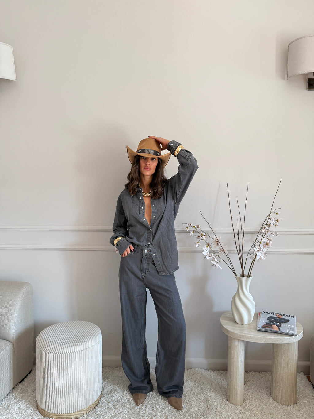 Completo denim Jeans +camicia