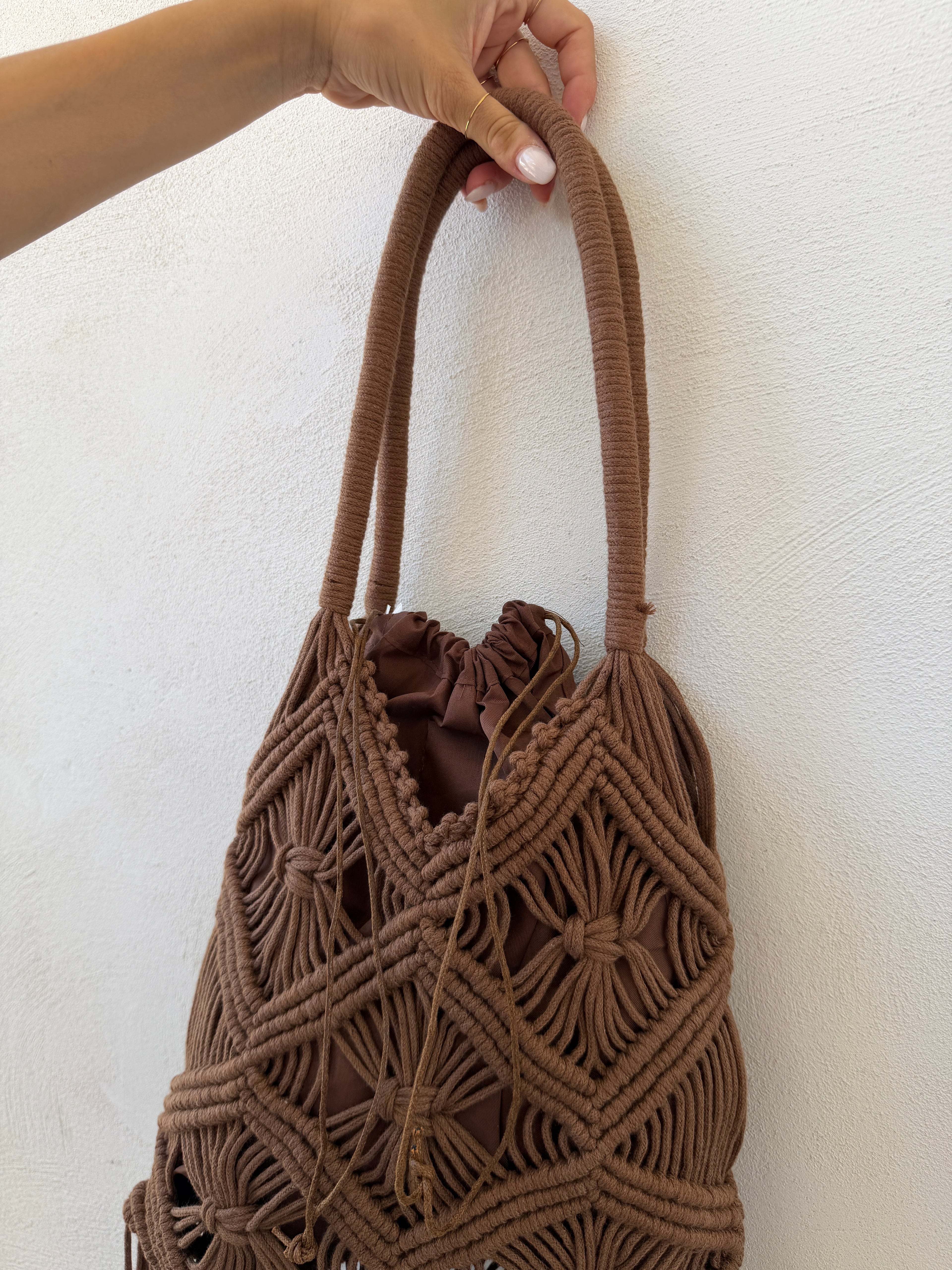 Borsa intrecciata con Frange
