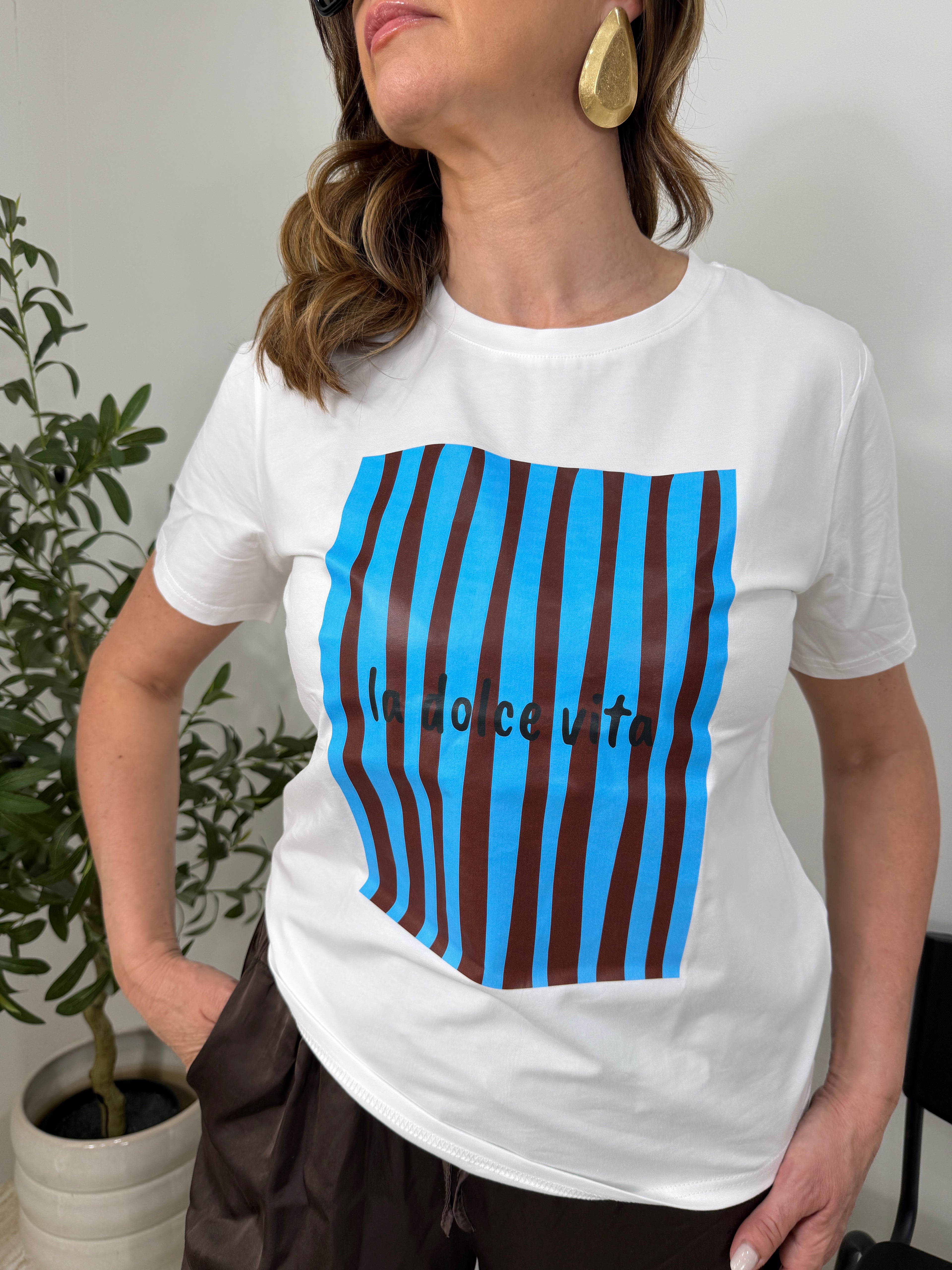 T-Shirt La Dolce Vita a Righe