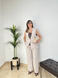 Completo con gilet e pantalone palazzo(made Italy )