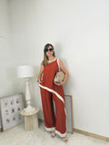 Coordinato Due Pezzi con Casacca Asimmetrica e Pantalone Palazzo