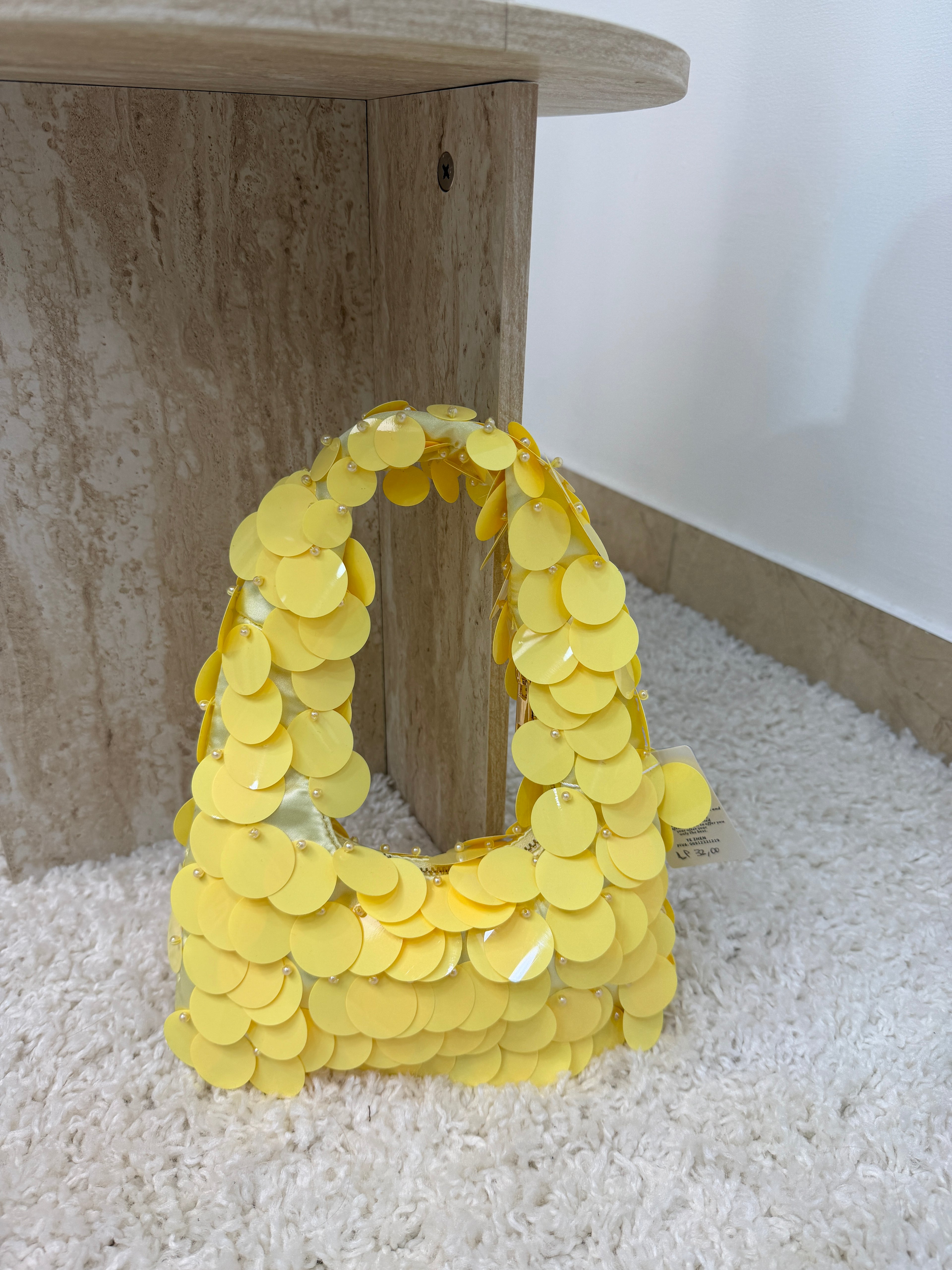 Borsa  con paillettes – Mini bag elegante a spalla con manico