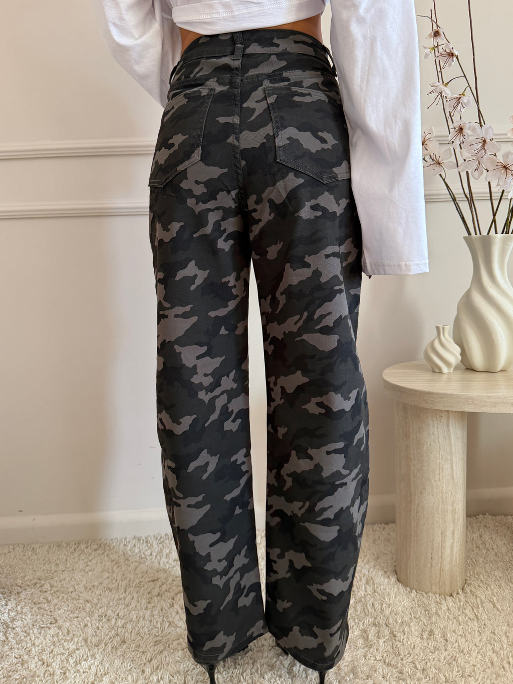 Jeans Wide Leg Camouflage
