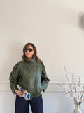 Giacca Biker Oversize con Collo Alto