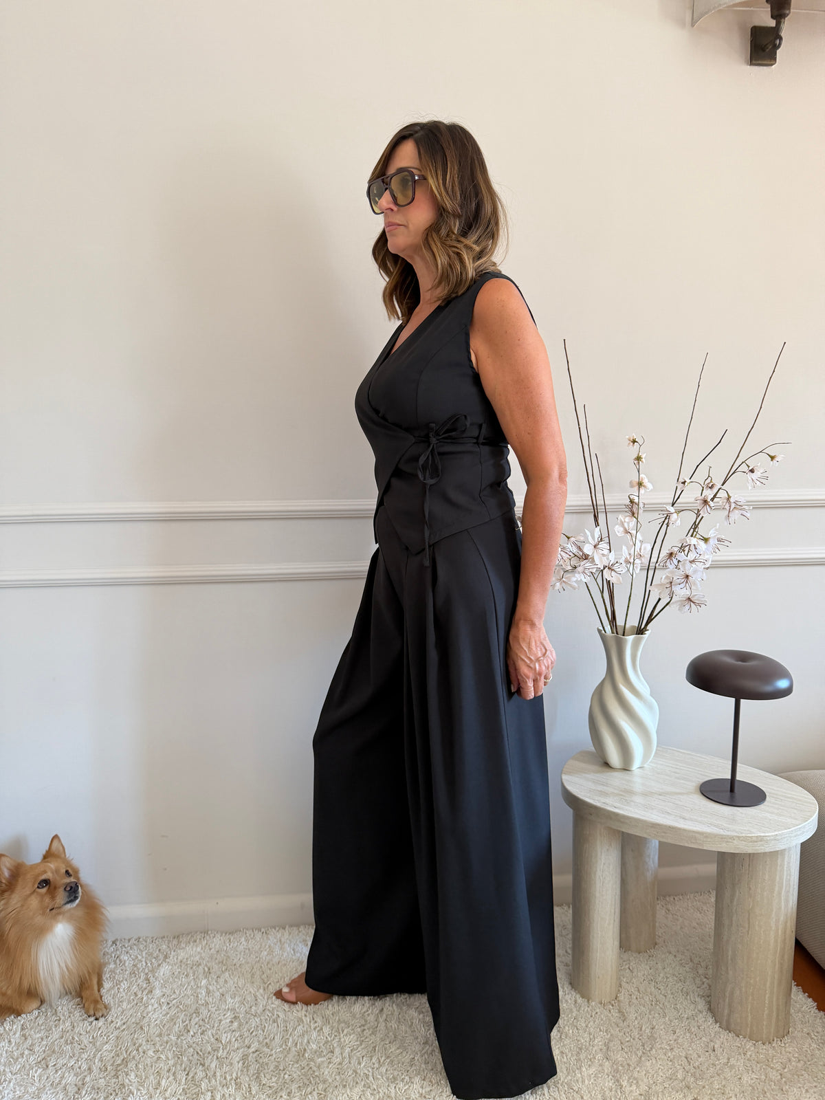 Coordinato Top Incrociato e Pantalone Palazzo