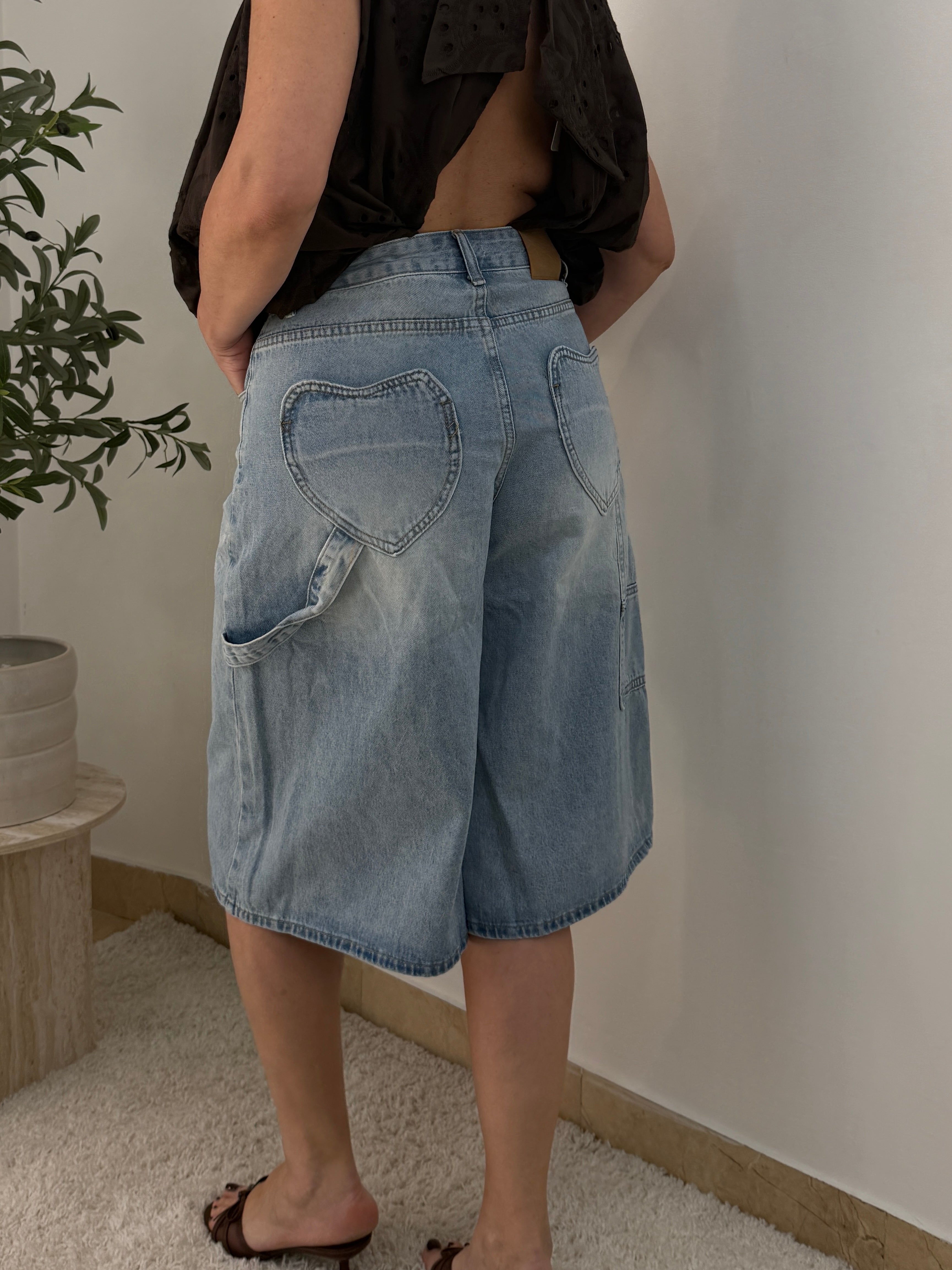 Bermuda Denim Heart Pocket Over