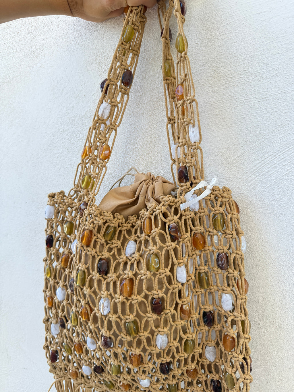 Borsa con Perline e Frange