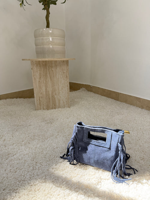 Mini bag in suede con frange