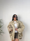 Trench mid  doppiopetto con cintura – beige