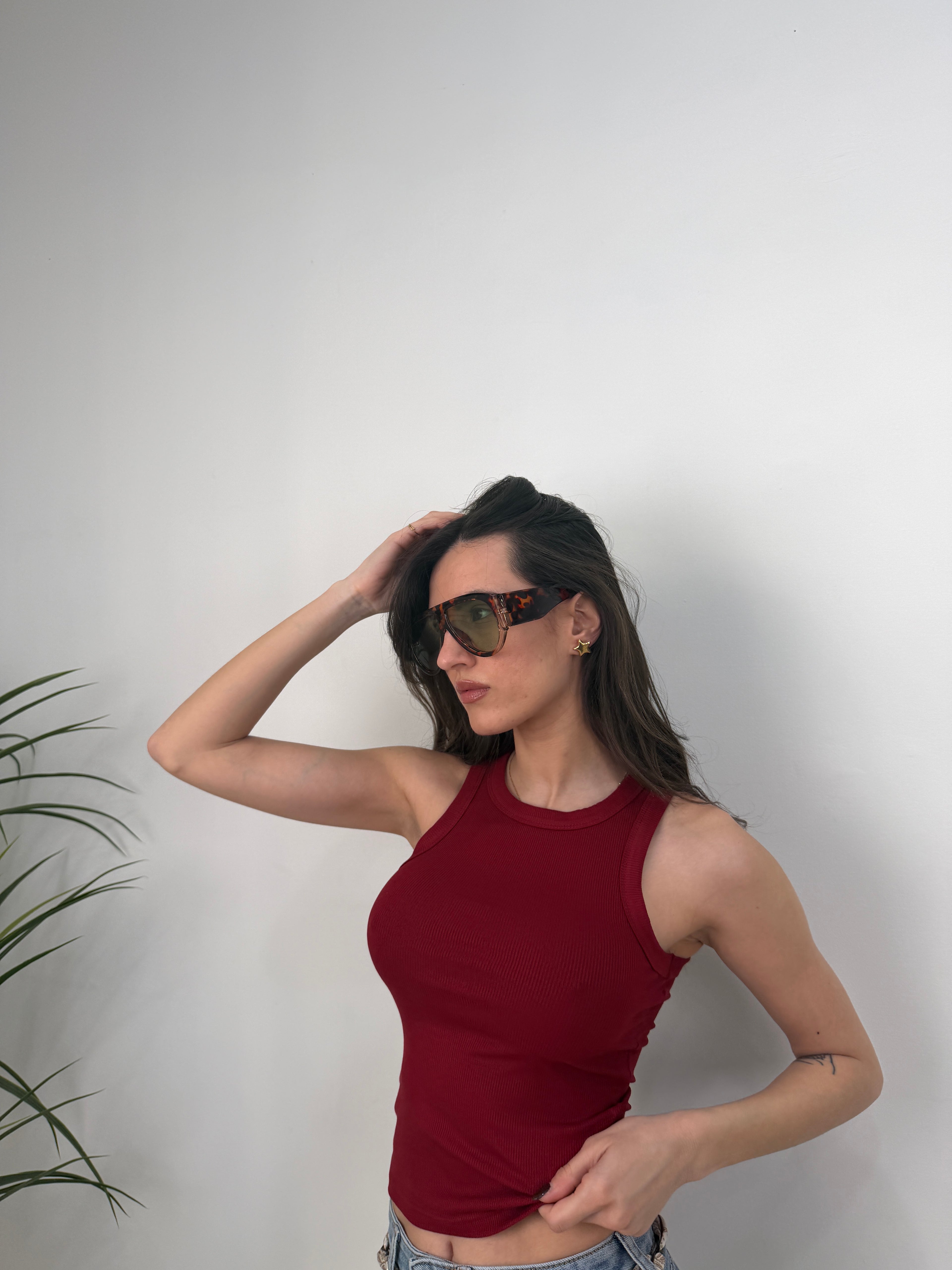 Canotta e a costine slim-fit