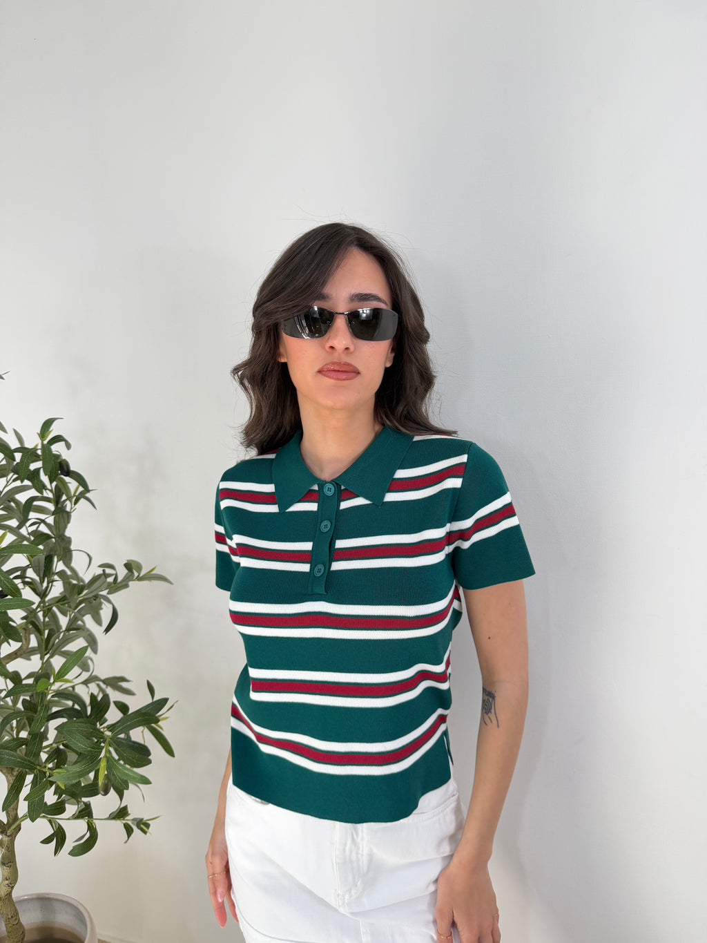 Polo in Maglia a Righe