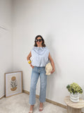 Blusa satin effetto morbido con fiocco al collo
