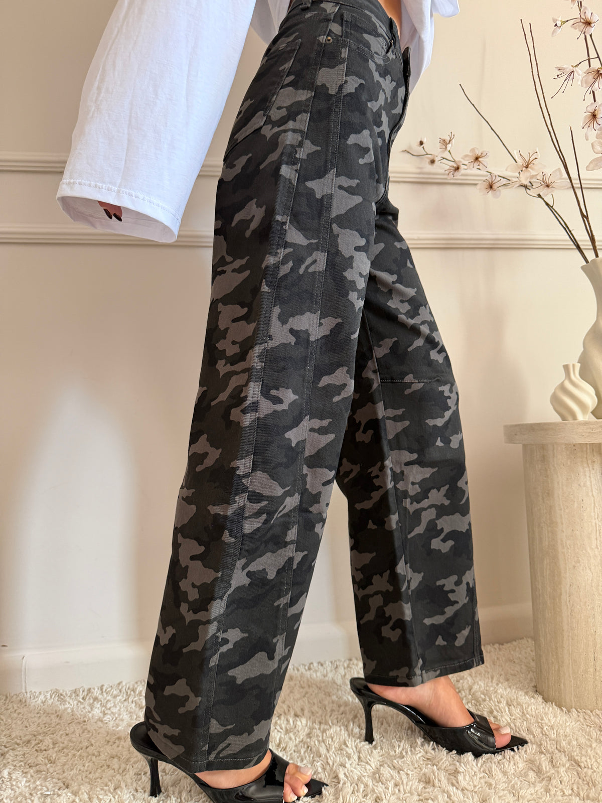 Jeans Wide Leg Camouflage