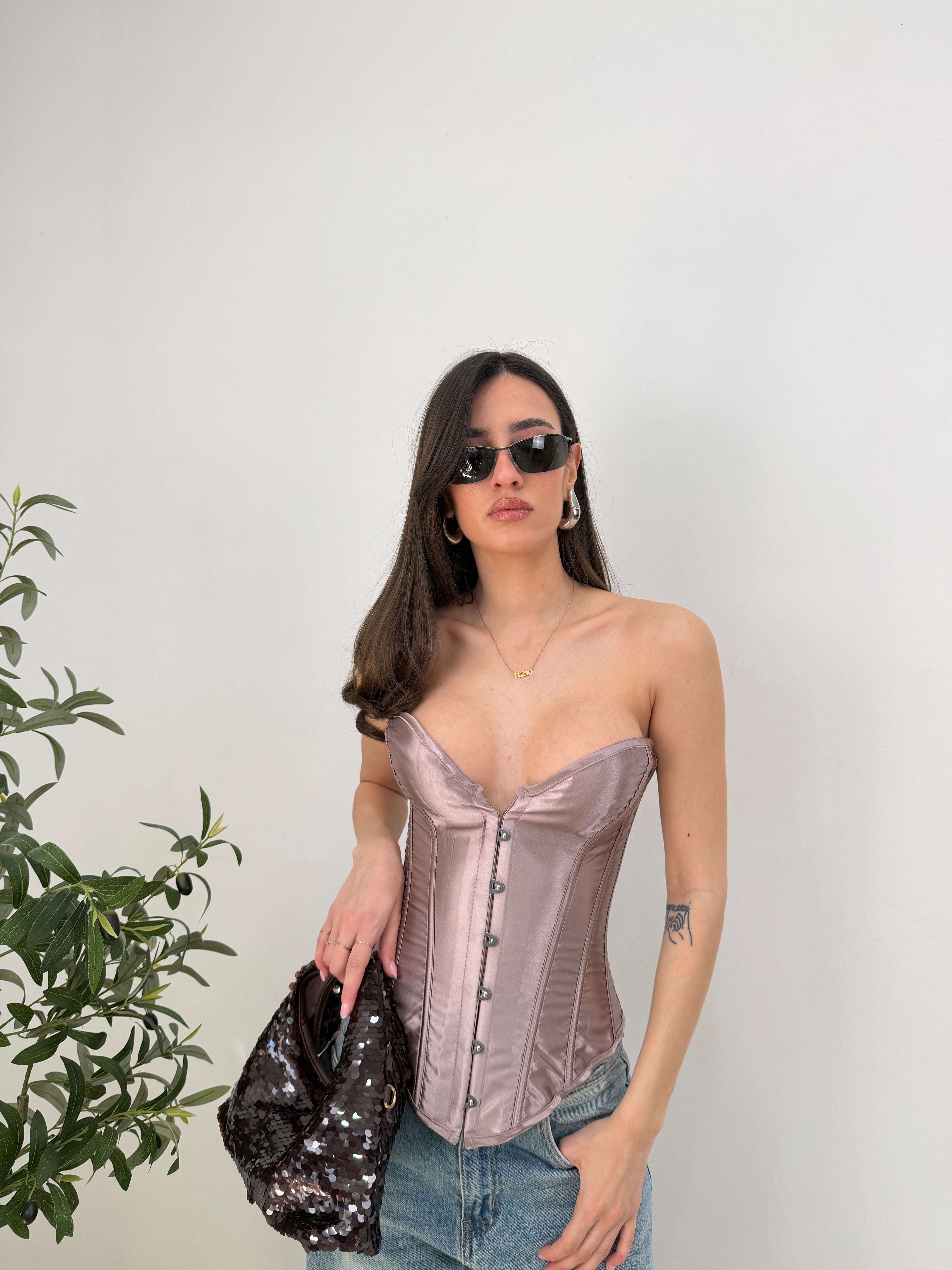 Corsetto satin effetto shaping
