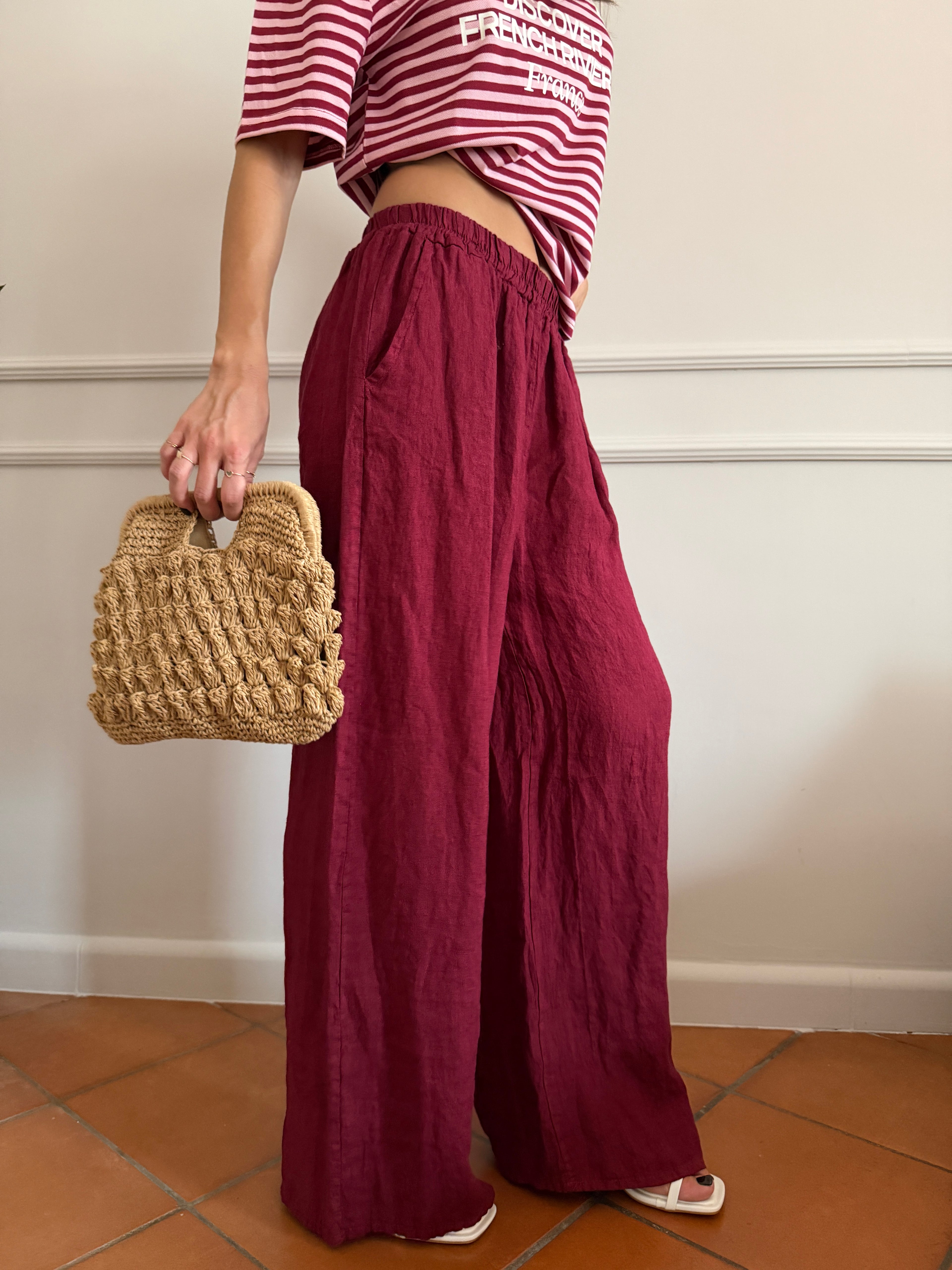 Pantalone palazzo in lino