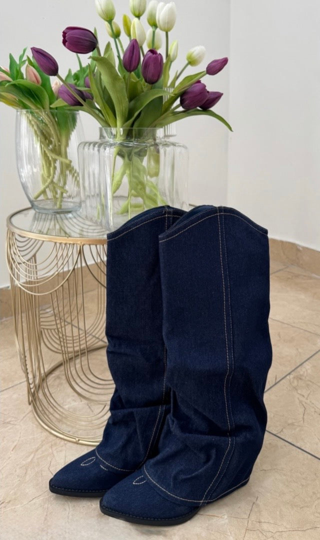Stivali Denim – Stivali Texani in Denim