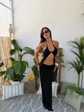 Coordinato con top cut-out e gonna lunga