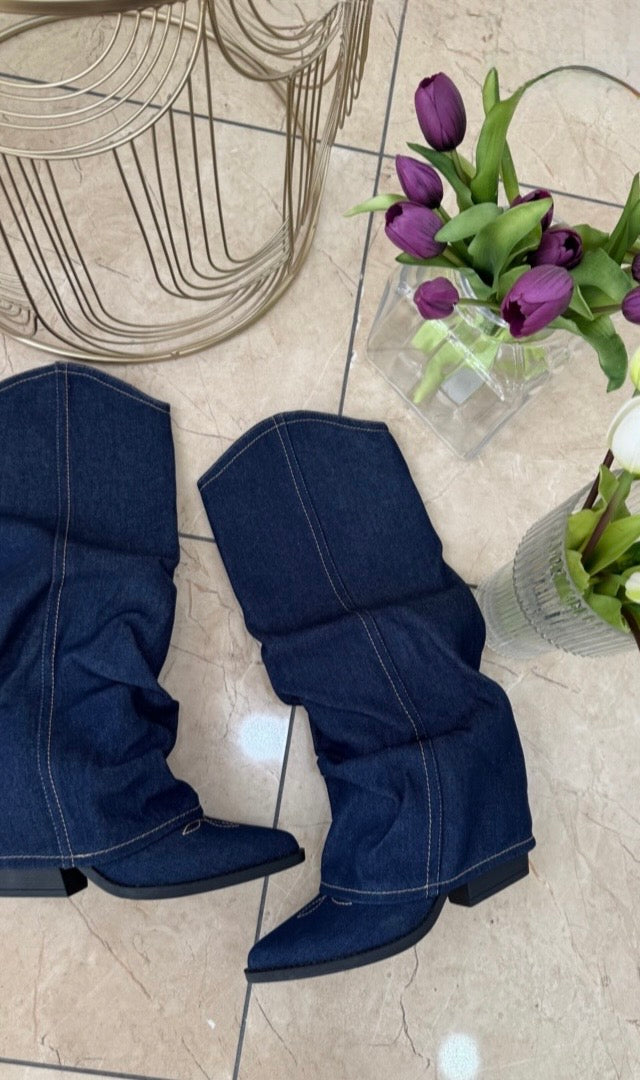 Stivali Denim – Stivali Texani in Denim
