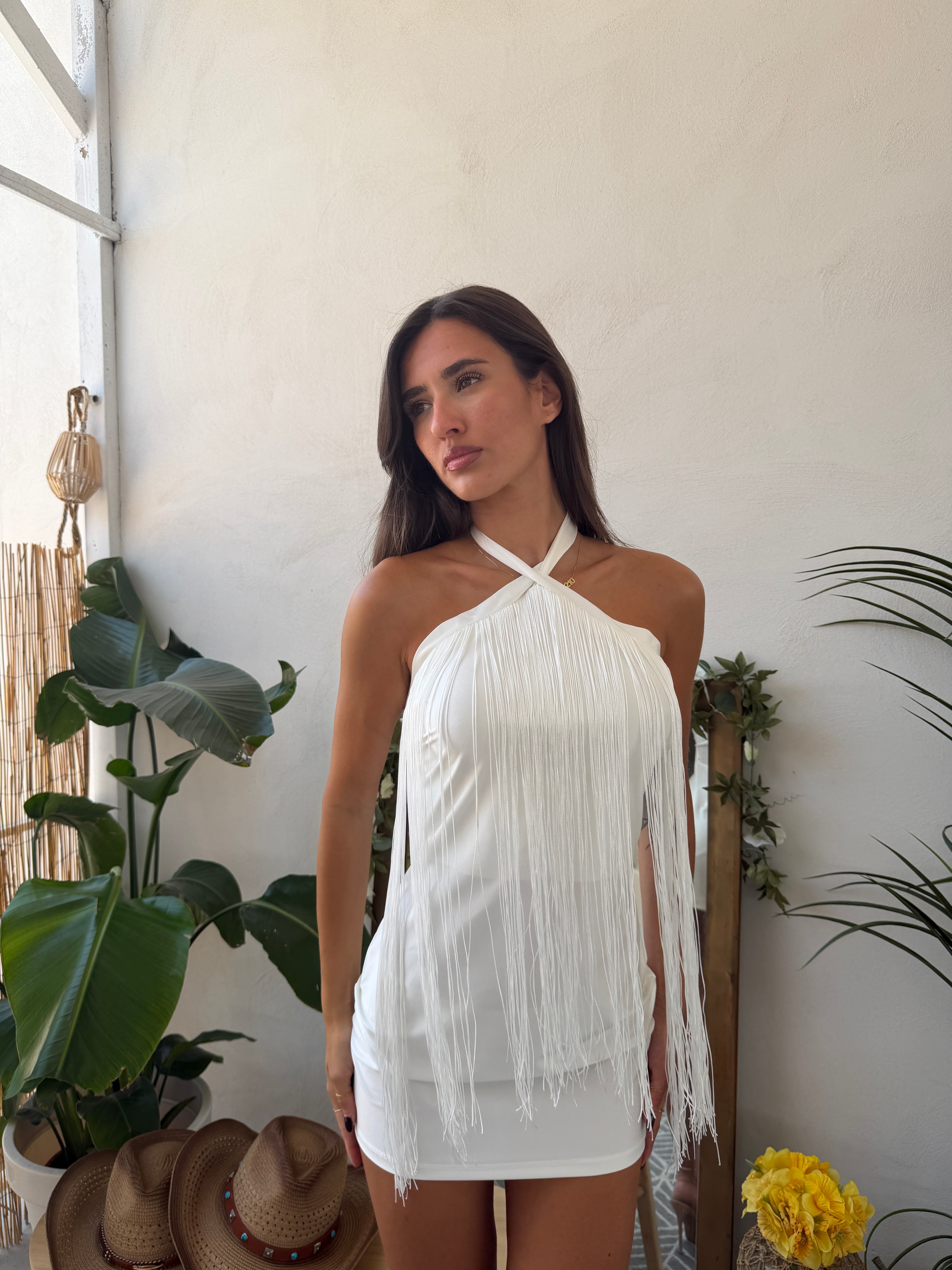 Mini dress con frange