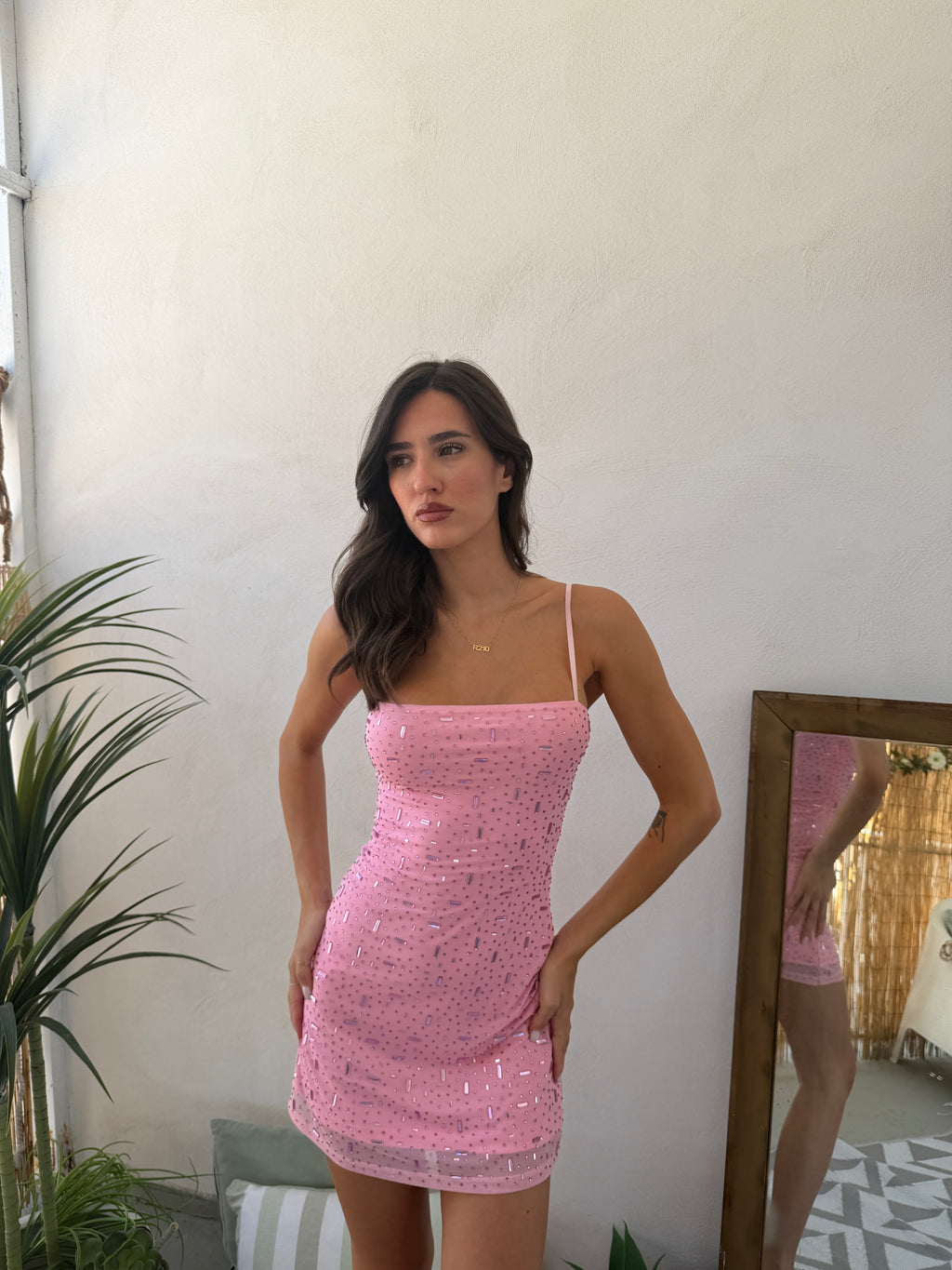 Vestito Mini con Strass