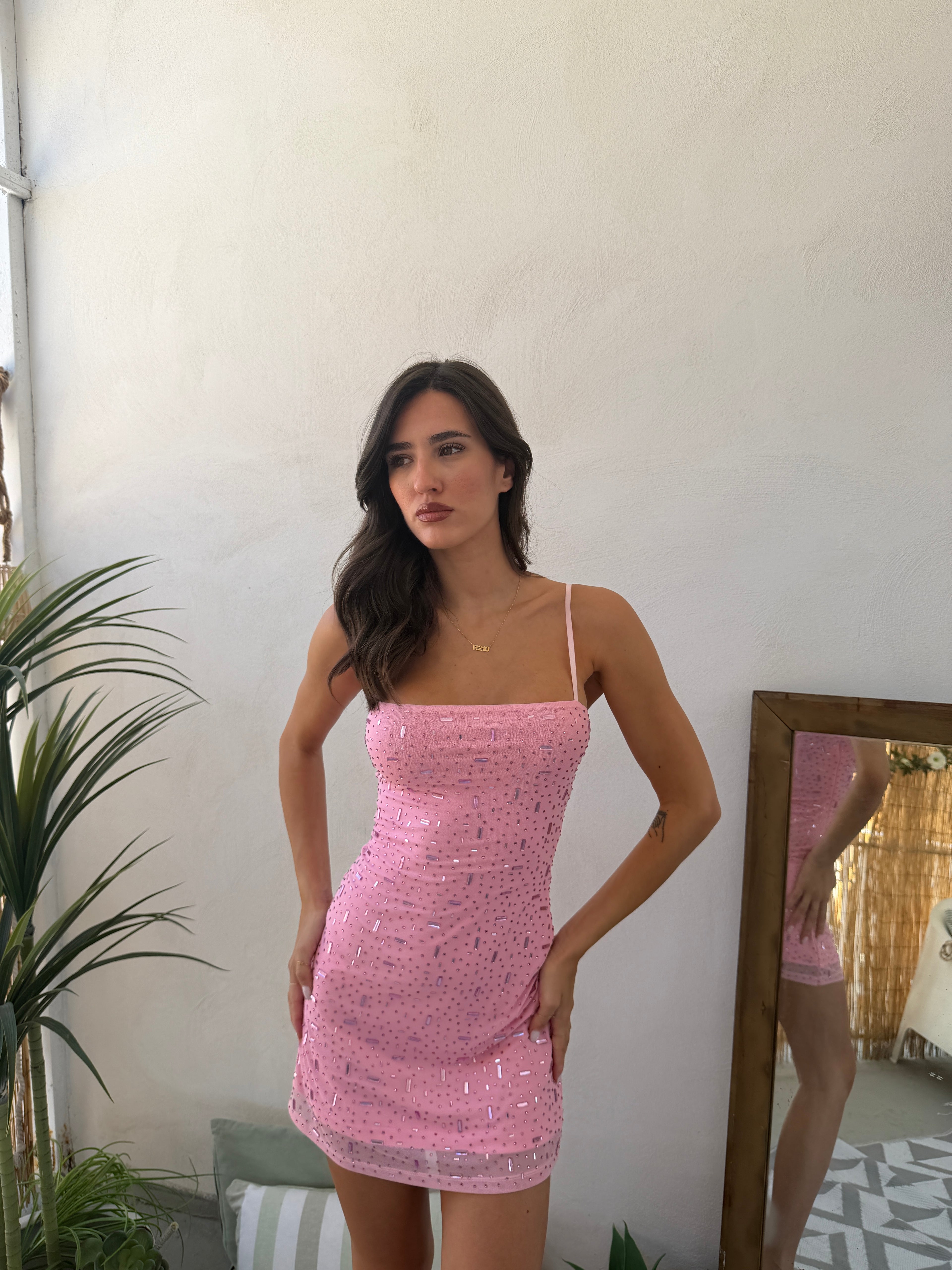 Vestito Mini con Strass