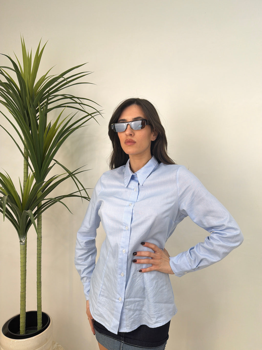 Camicia basic slim in cotone