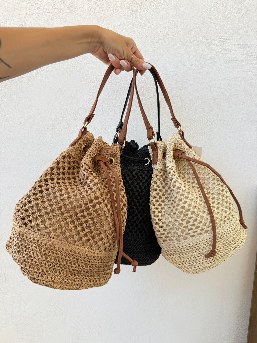 Borsa Secchiello Intrecciata