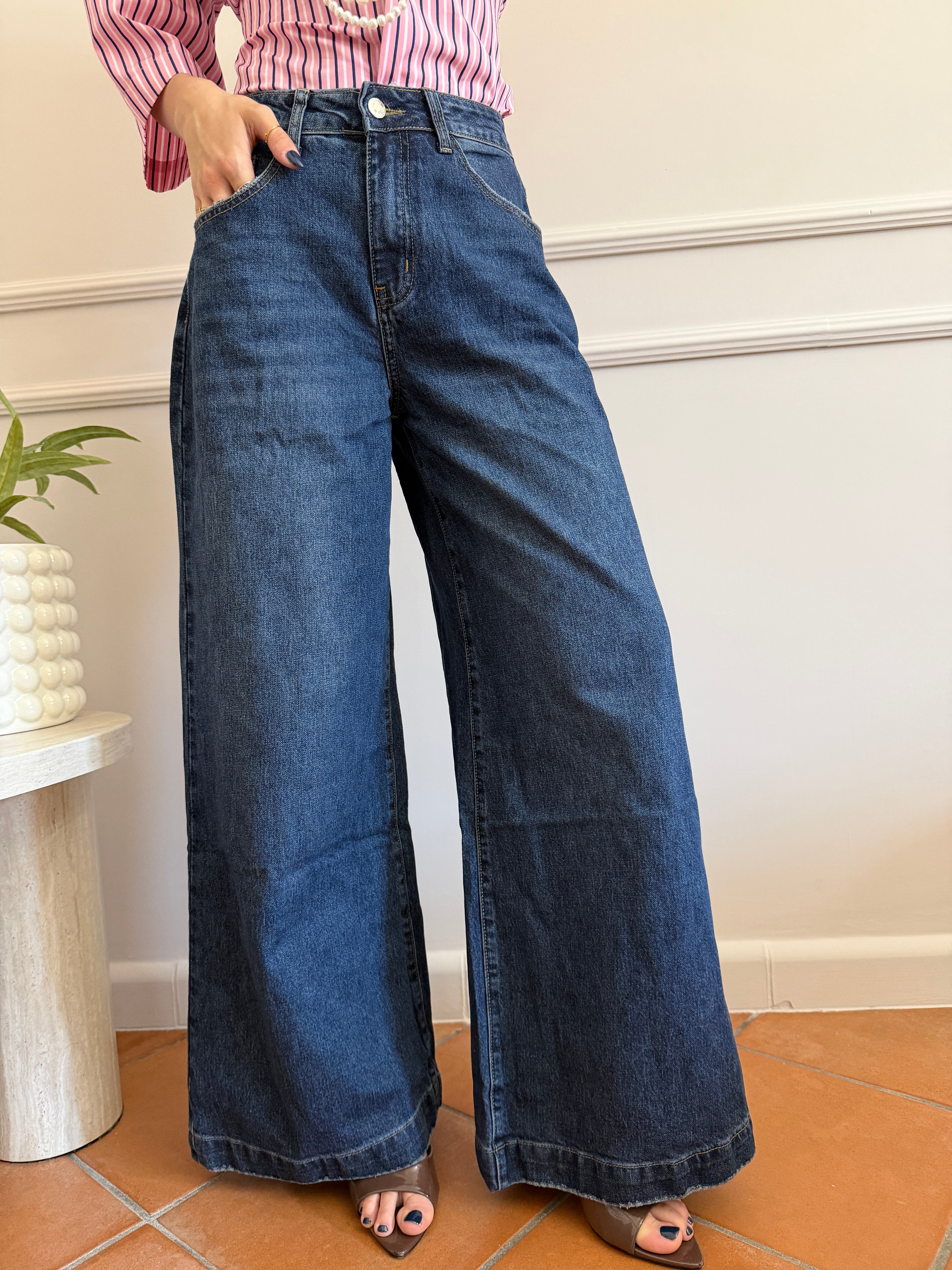 Jeans Palazzo Denim Dark Blue
