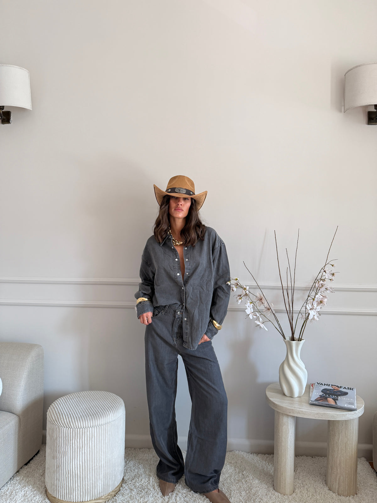 Completo denim Jeans +camicia