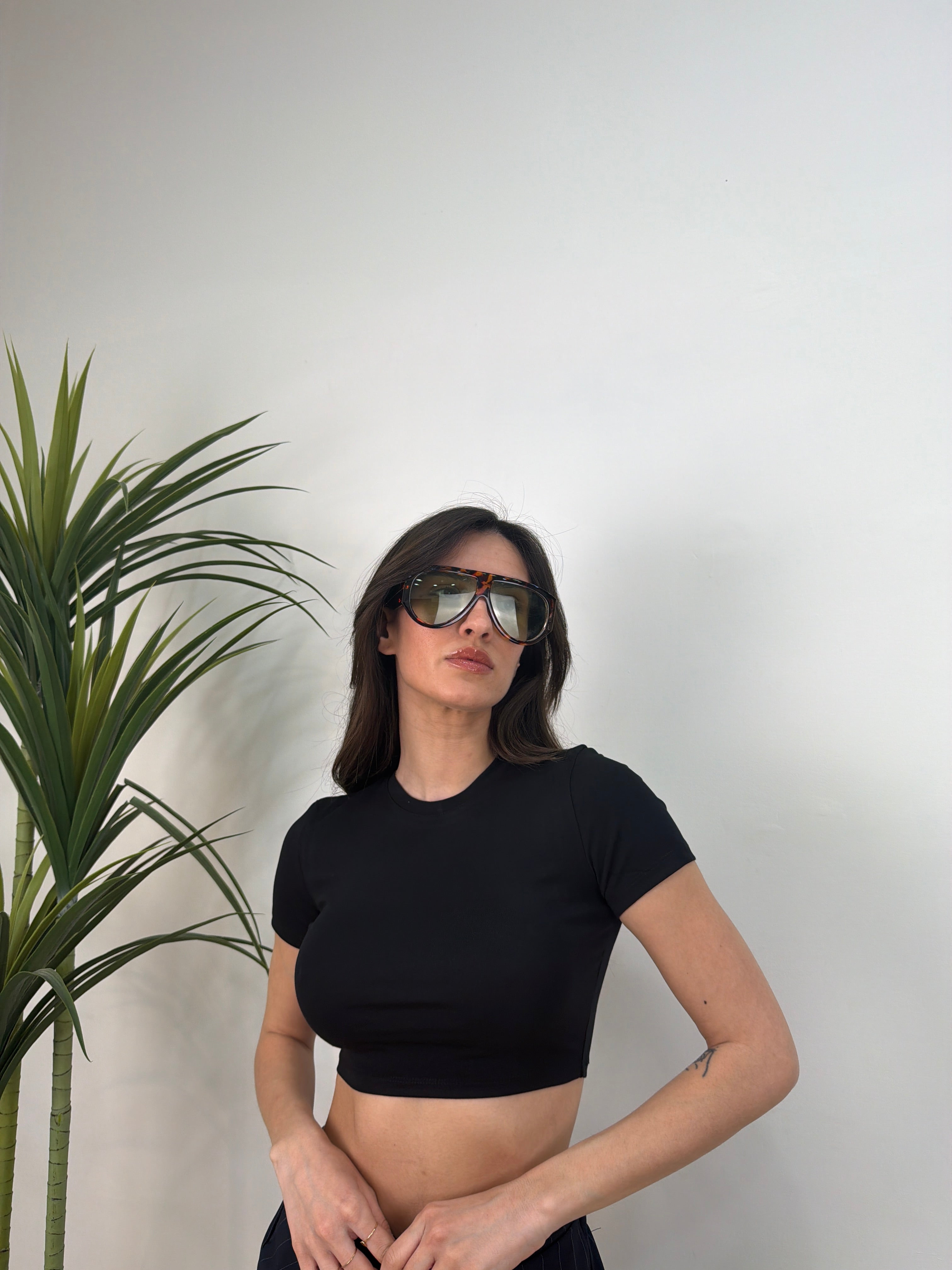 T-shirt crop mezze maniche slim fit (Lumina)