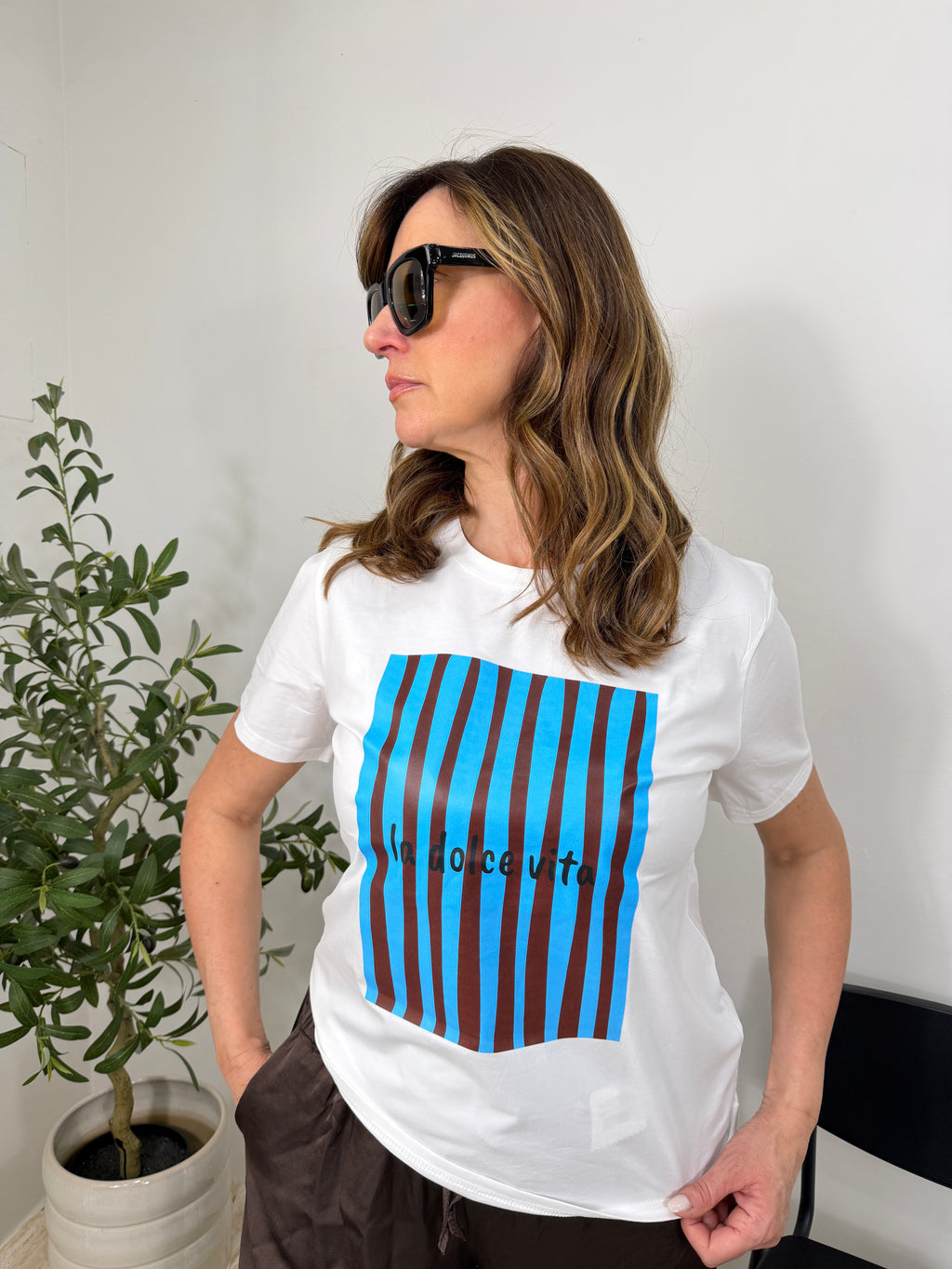 T-Shirt La Dolce Vita a Righe