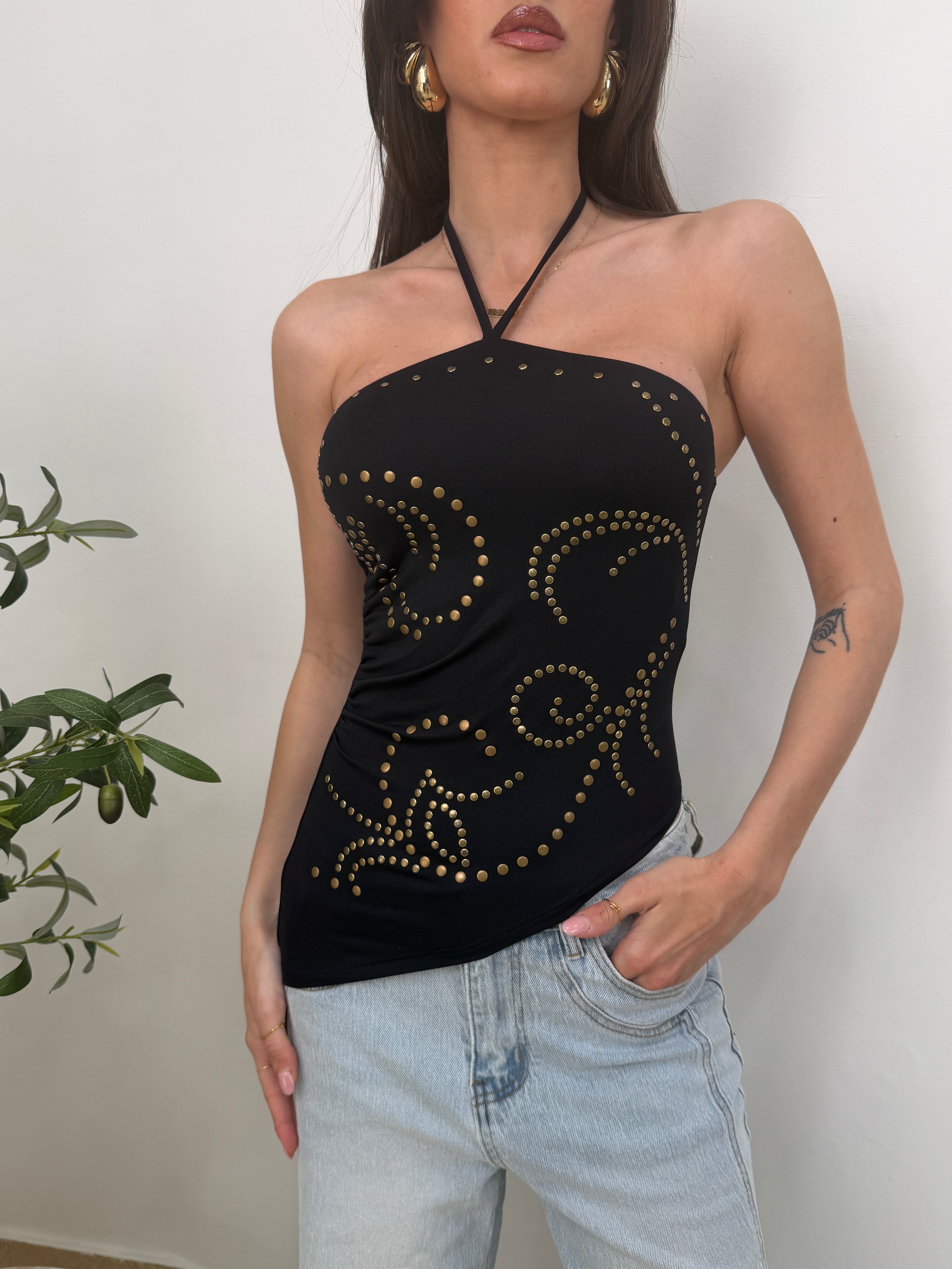 Top Halter  con Borchie