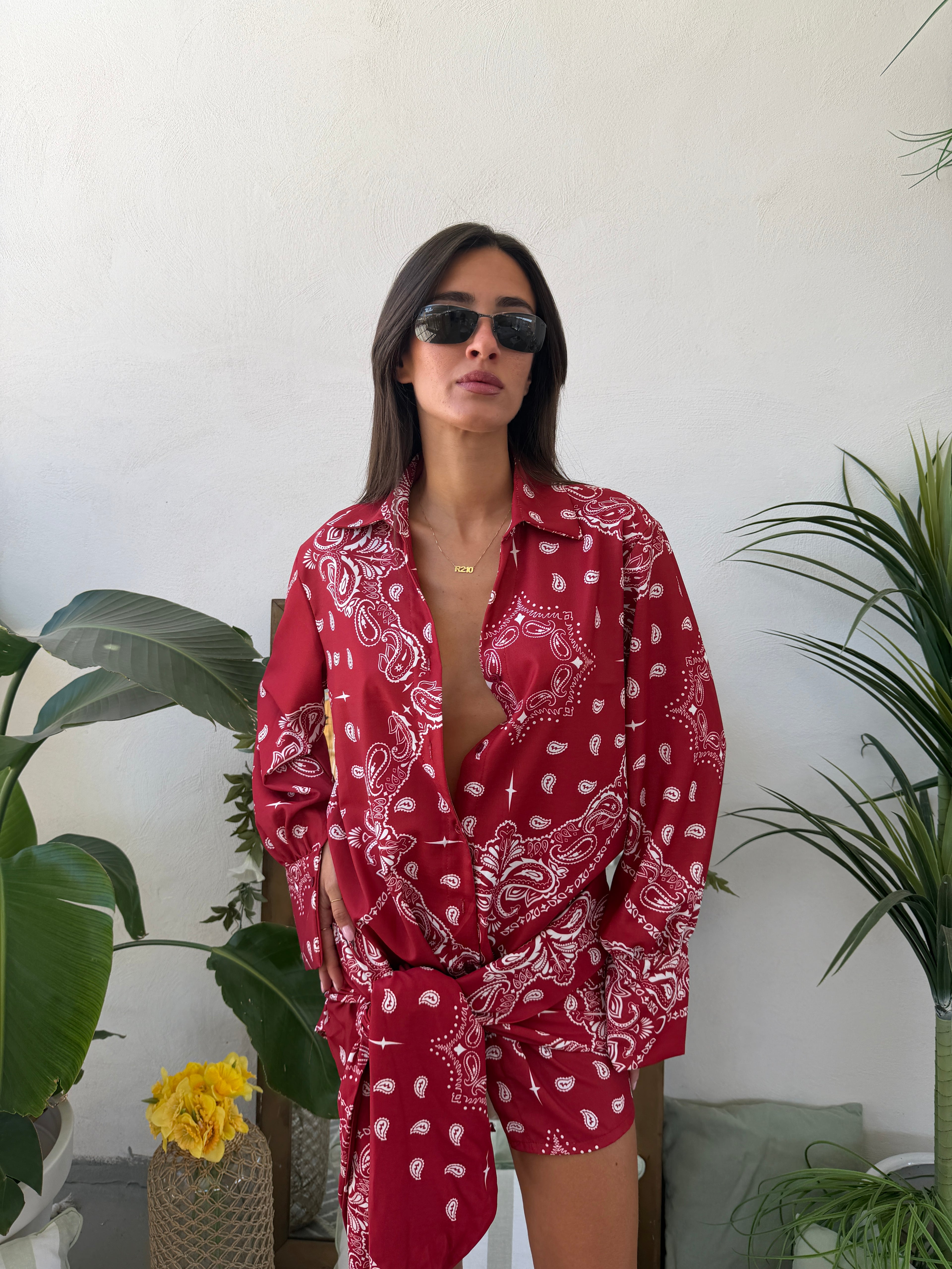 Completo camicia e gonna  con stampa paisley