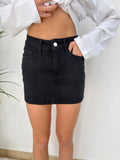 Mini gonna nera in denim