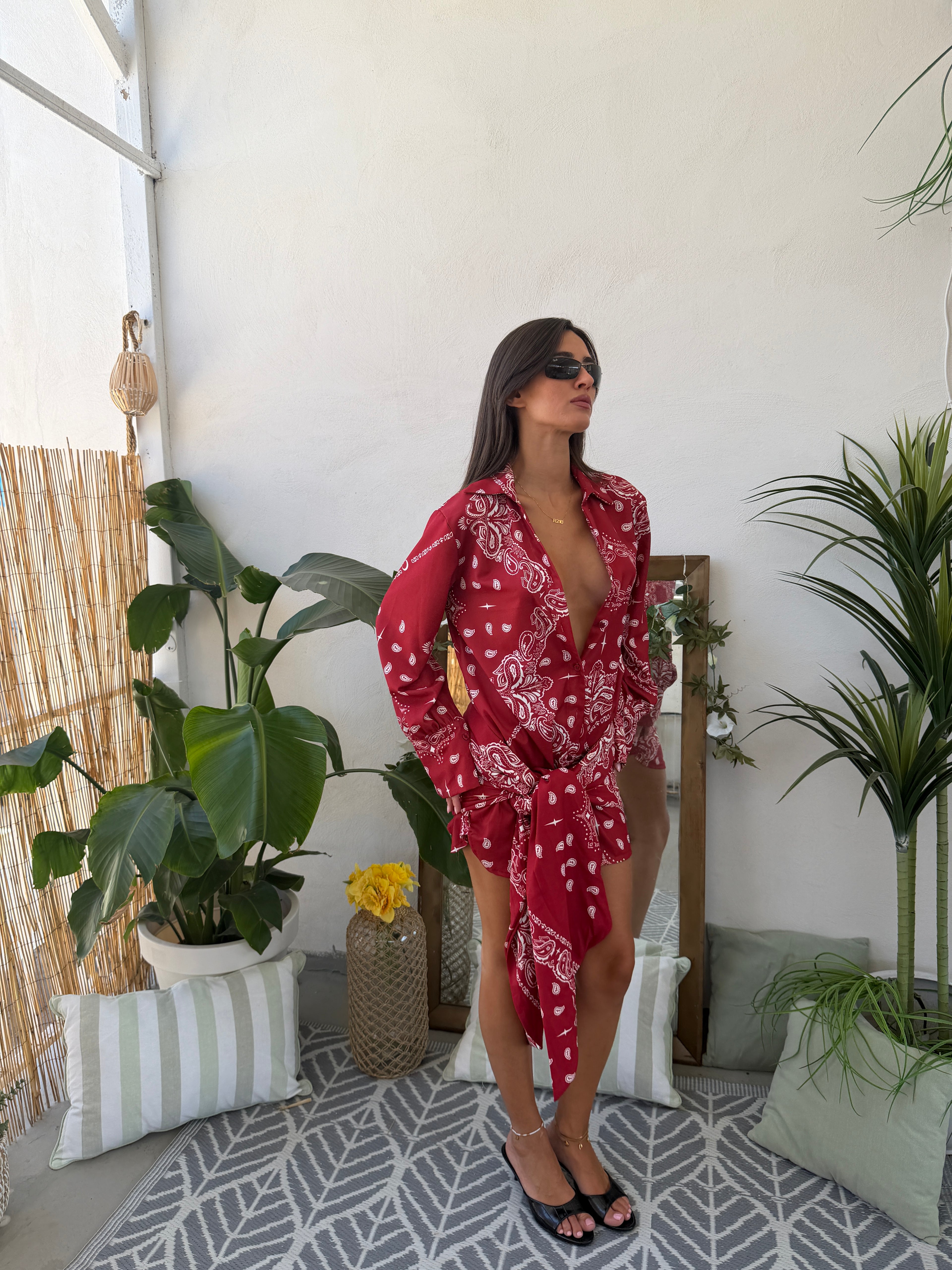 Completo camicia e gonna  con stampa paisley
