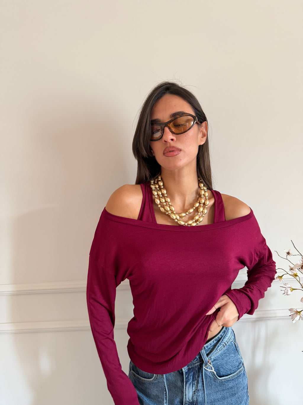 Maglia con Scollo Ampio con canotta