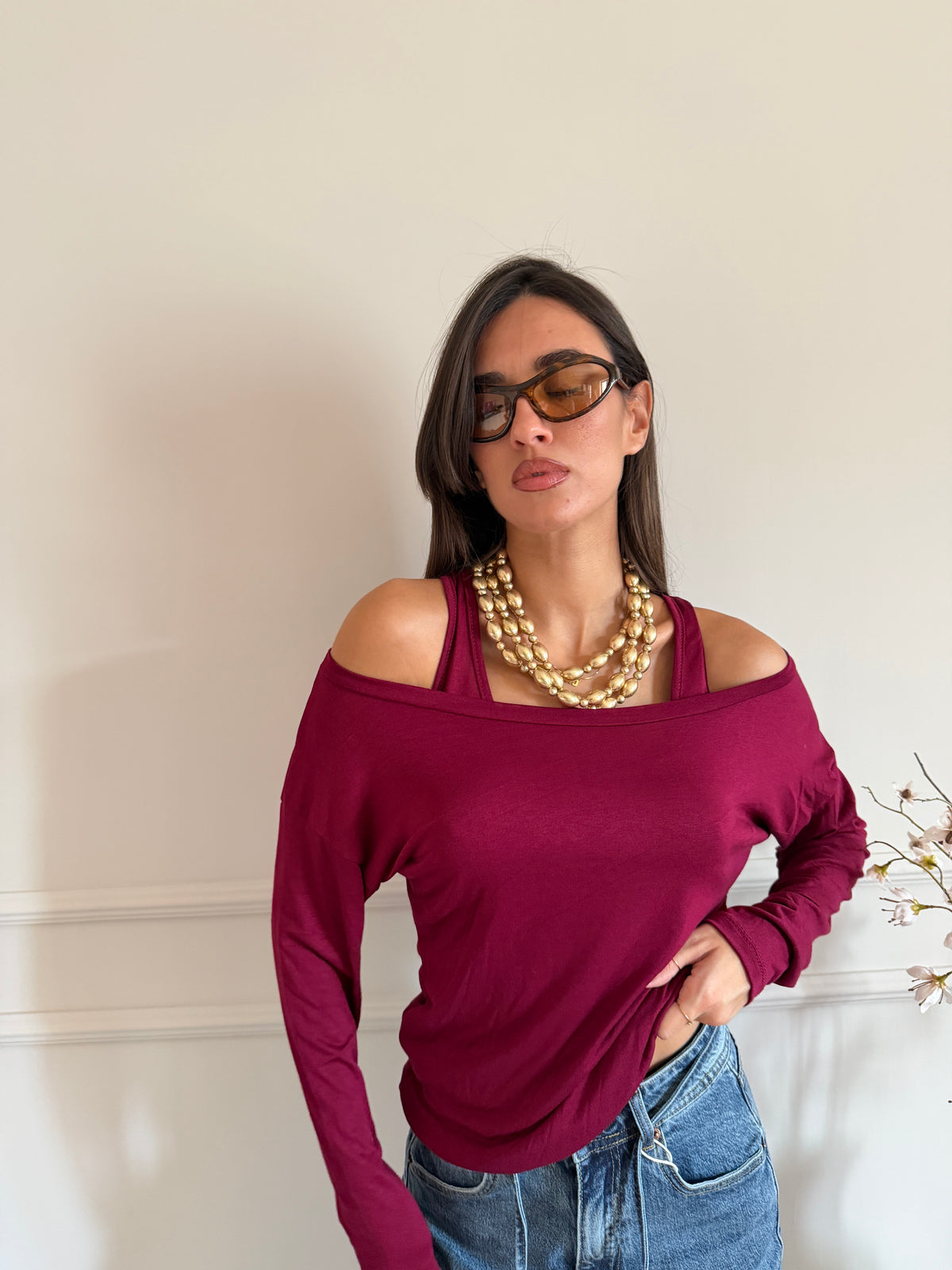 Maglia con Scollo Ampio con canotta