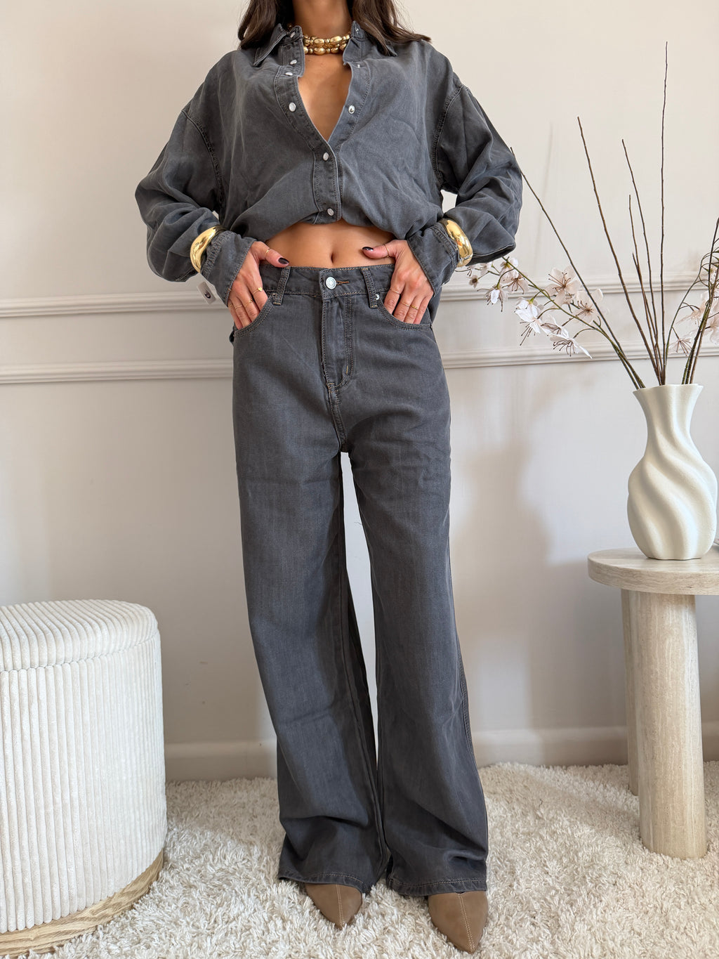 Completo denim Jeans +camicia