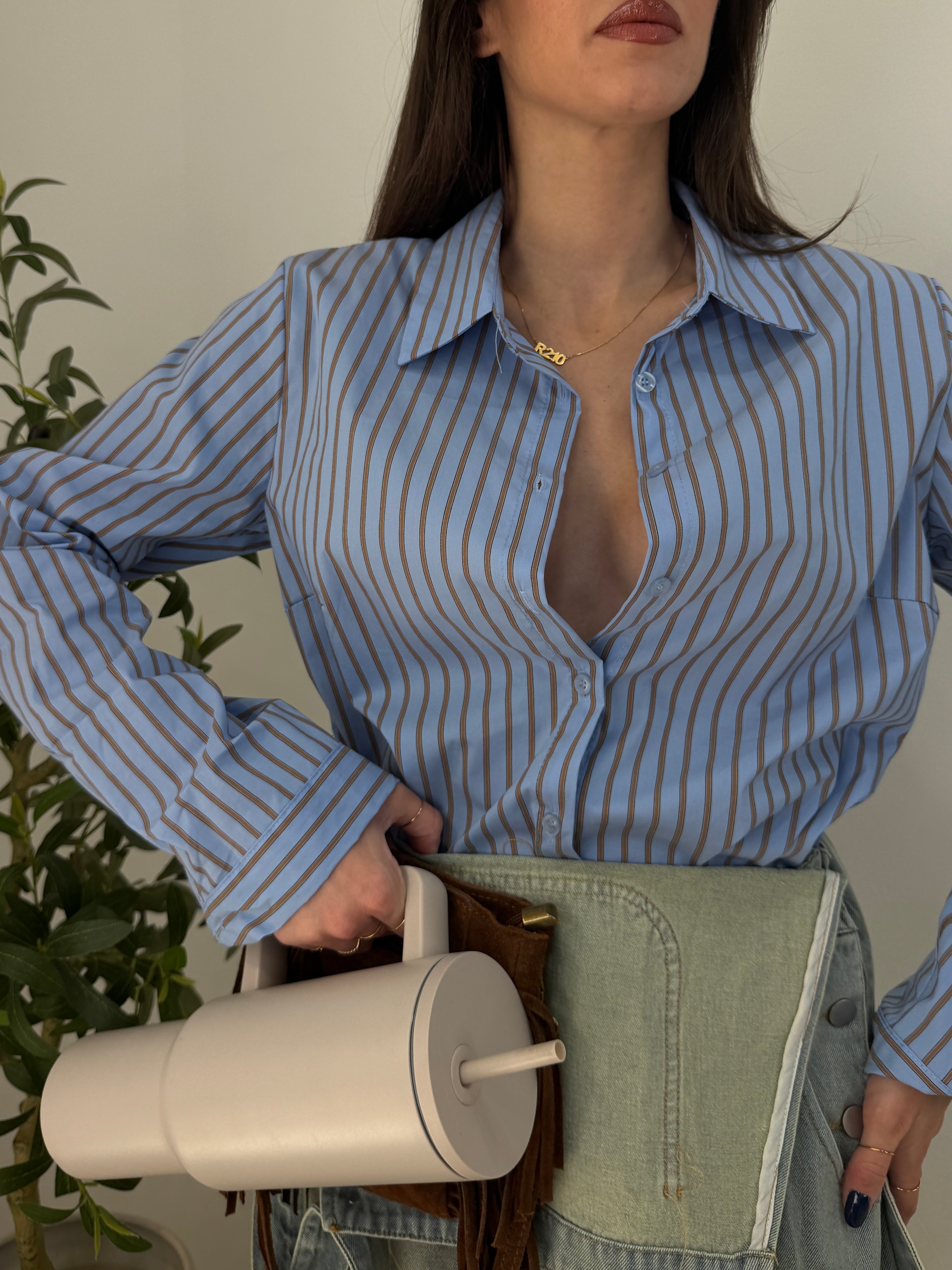 Camicia rigata colletto classico