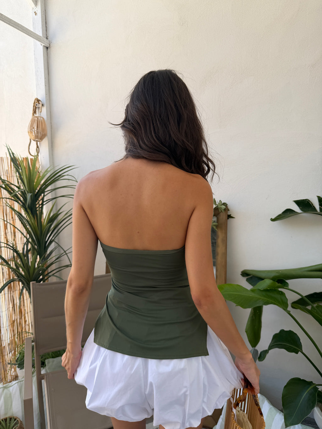 Top a fascia con strass