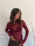 Maglia semi velata a pois