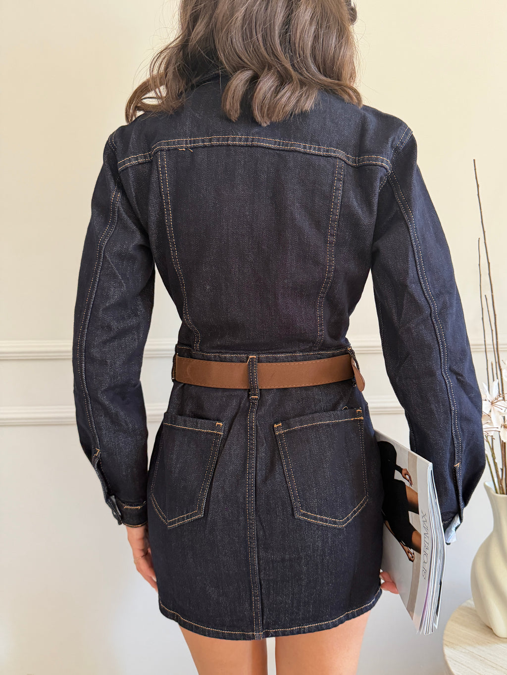Abito in Denim con Cintura