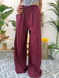 Pantalone palazzo con vita elasticizzata