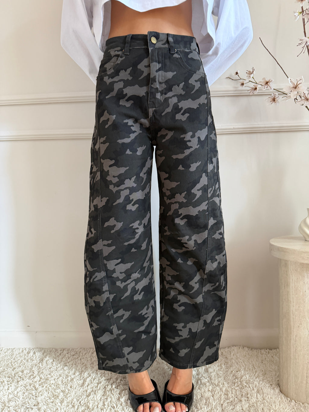 Jeans Wide Leg Camouflage