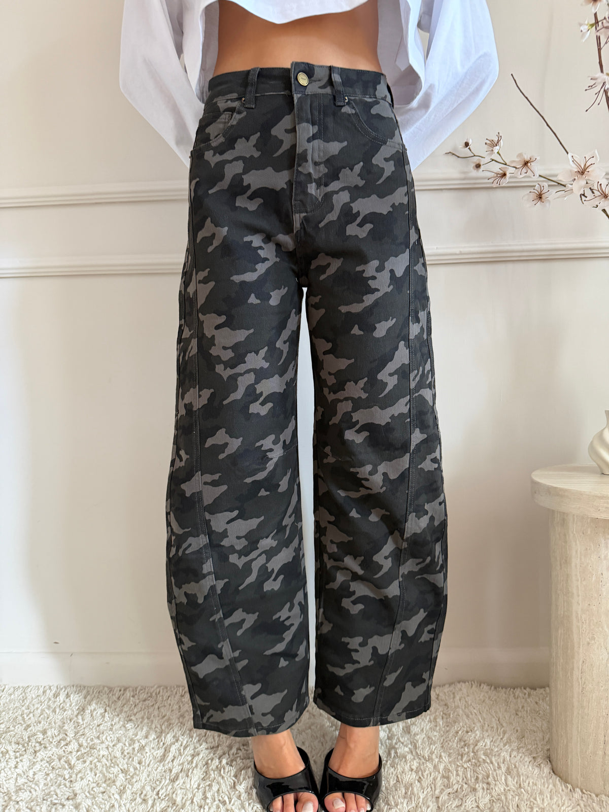 Jeans Wide Leg Camouflage