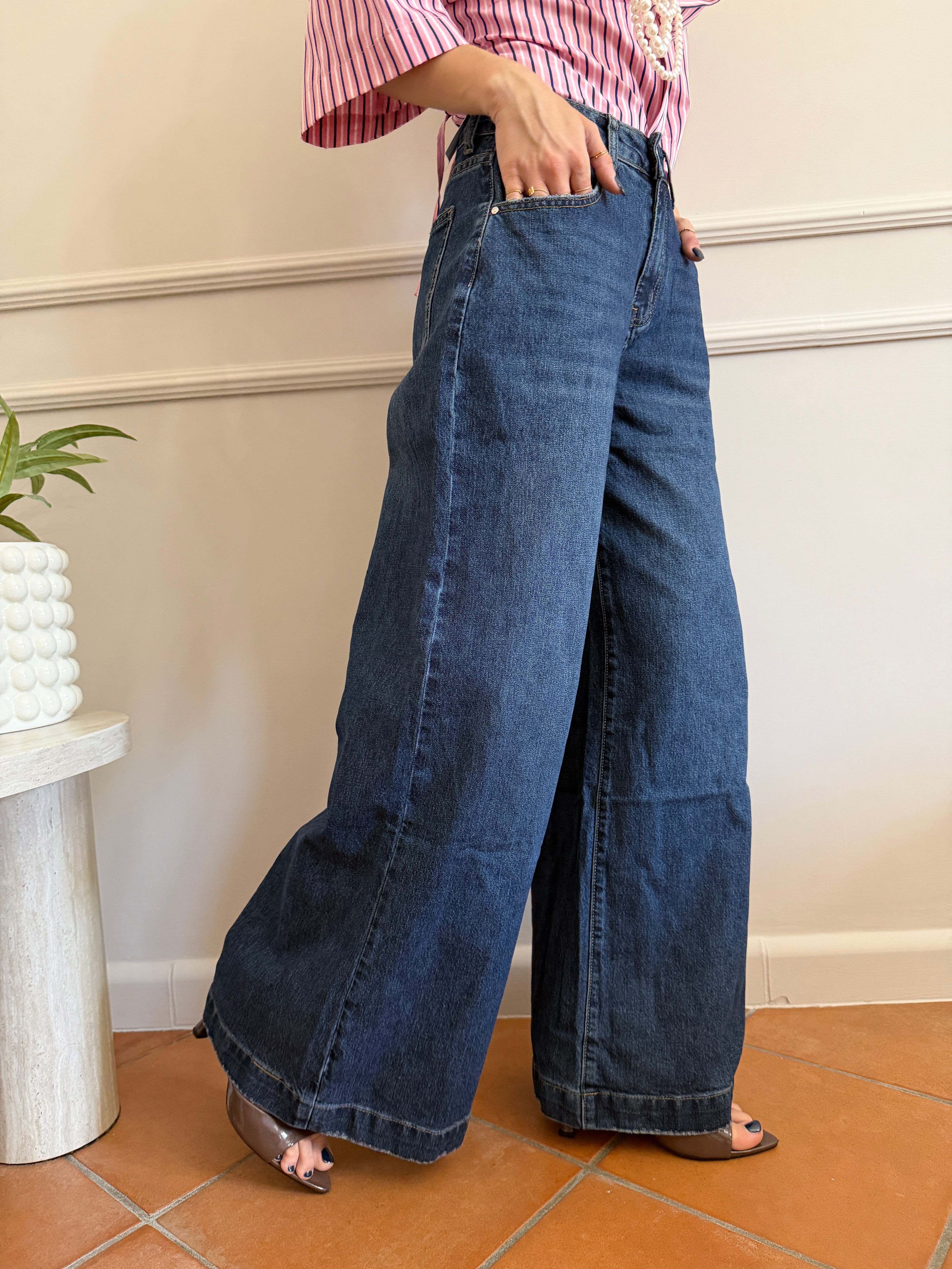 Jeans Palazzo Denim Dark Blue