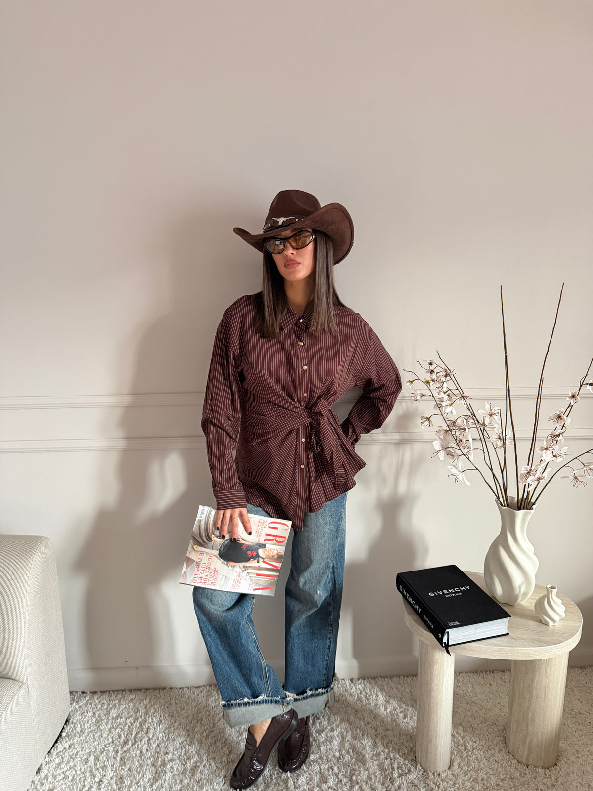 Camicia a Righe con Cintura da Annodare