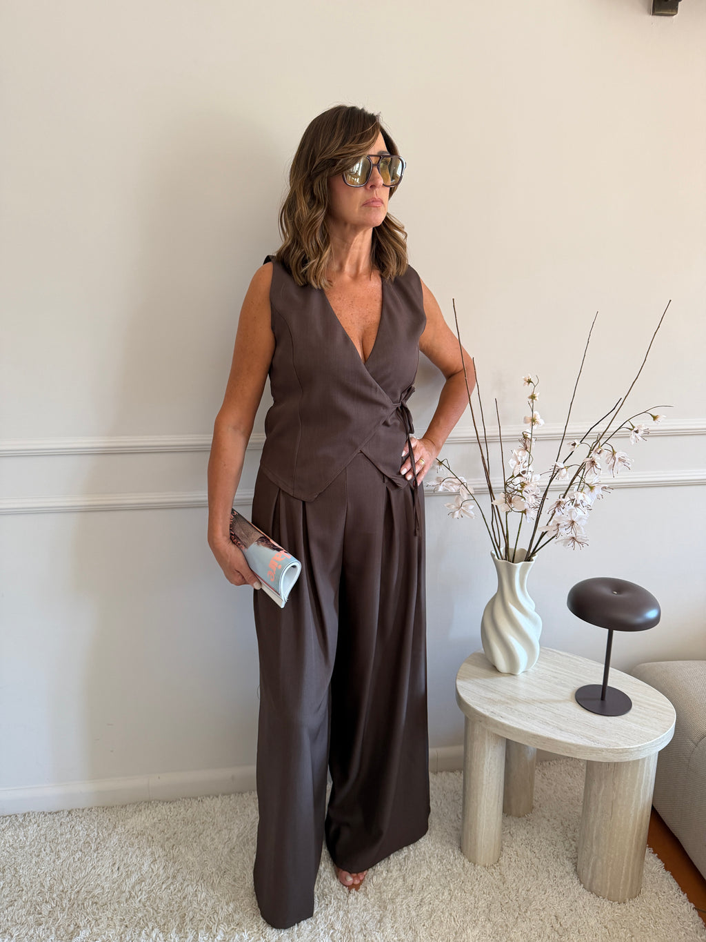 Coordinato Top Incrociato e Pantalone Palazzo