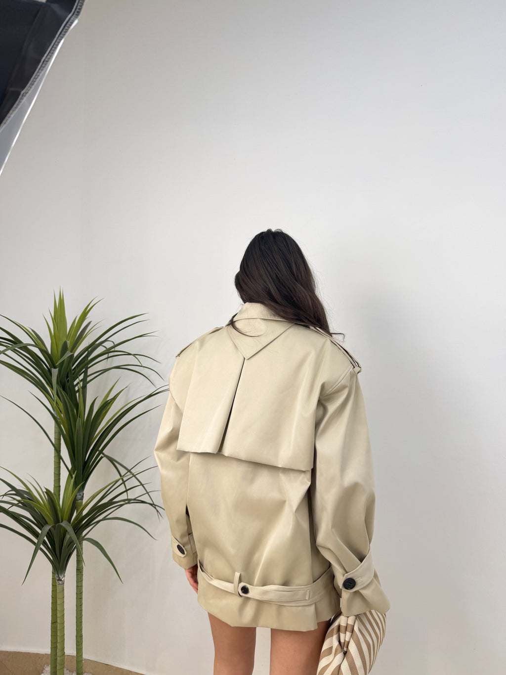 Trench mid  doppiopetto con cintura – beige